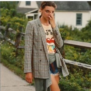 Plus size Plaid Oversized Double Breasted Blazer Jacket size 20w | Anthropologie